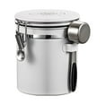 thumbnail image 1 of Redempat Stainless Steel Vacuum Coffee Beans Container With Date Storage Large-capacity Canister Jar Food Containers White/Steel Spoon 1200ML, 1 of 6
