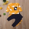 thumbnail image 3 of FNNMNNR 2Pcs Toddler Boy Kids Dinosaur Long Sleeve Crew Neck T-Shirt + Long Pants Clothes Fall Outfits Set, 3 of 7