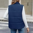 thumbnail image 6 of Hueook Womens Winter Jacket Women's Fashion Solid Color Sleeveless Jacket Sleeveless Jacket Navy L, 6 of 7