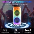 thumbnail image 6 of JYX Karaoke Machine, 160W Dual 8" Subwoofer Bluetooth Speaker with Wheels for Outdoor, Home Karaoke System with 2 Microphones, Dj Lights, T55-T, 6 of 14