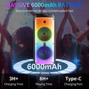 JYX Party Speaker with Wheels for Outdoor, Bluetooth Speaker with 2 Microphones, Dual 8 Subwoofer Deep Bass, Rgb Lights, T38-T