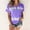 Purple, variant on Njoeus Women's Summer Short Sleeve Crewneck T-Shirt Color Block Tunic Tops Casual Tshirt Loose Blouses S-5XL (Available in Plus Size)