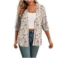 thumbnail image 2 of Women's Spring Cardigan 3/4 Sleeve Lace Casual Blouse Top​​, 2 of 4