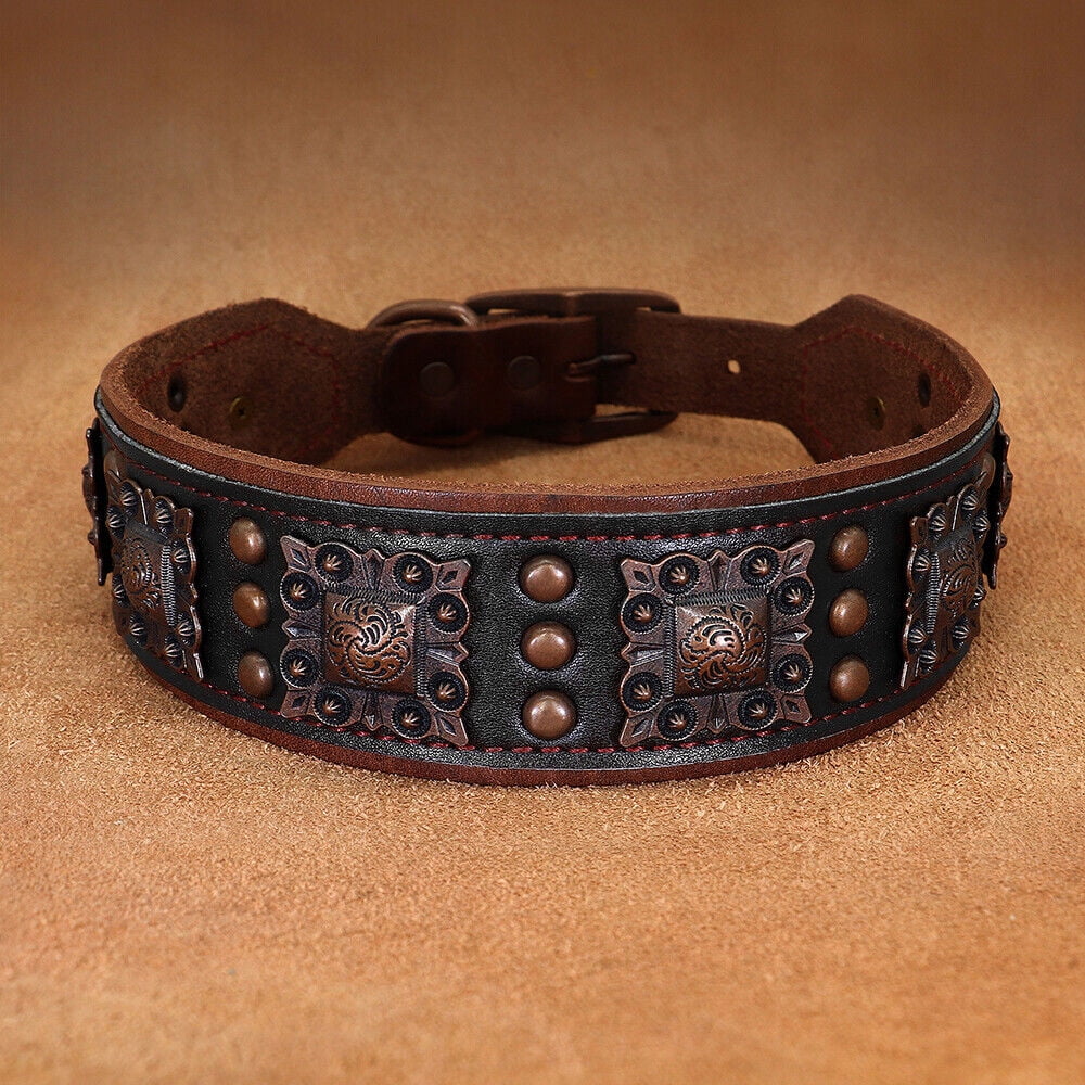 Didog Sturdy Genuine Leather Dog Collar,Heavy Duty Soft Leather Dog Collar for Medium & Large Dogs
