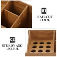 thumbnail image 6 of Wooden Desktop Storage Rack Hair Tool Organizer Shelf Hairdressing Box Scissors, 6 of 6
