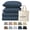 Blue, variant on CLOUDSCAPE 100% Egyptian Cotton Sheets King Size - 400 Thread Count 17" Extra Deep Pocket Bed Sheet Set, Fits Upto Cal King Bed, Luxury, All Season Durable Cooling Bedding for Summer- White
