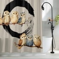 thumbnail image 2 of Japanese Style Small Stall Shower Curtain, Waterproof Shower Curtains for Bathroom, Grey Farmhouse Owl Birds Branches Washable Fabric Cloth Bath Curtain for Bathtub Decoration with Hooks 36x78 Inches, 2 of 9