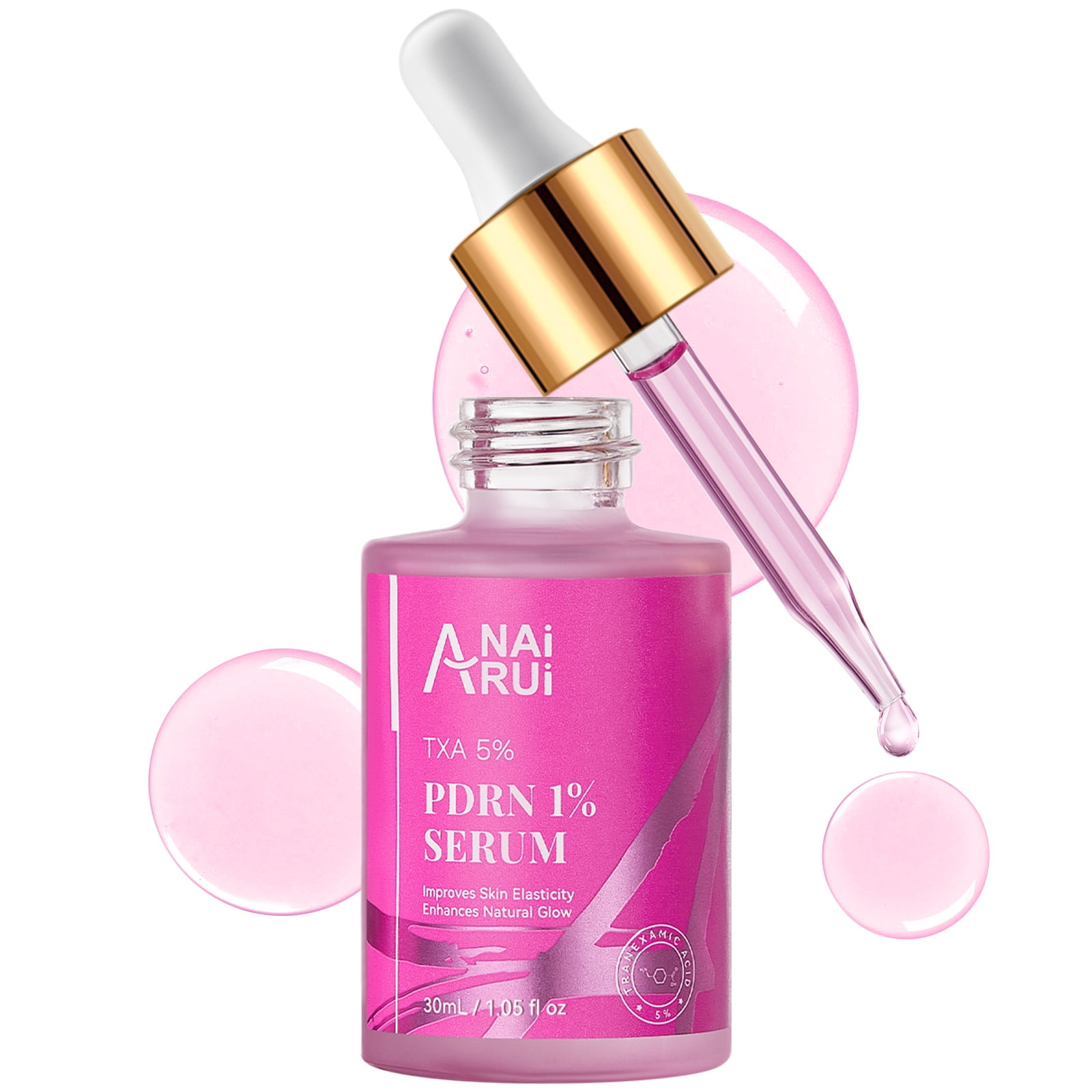 ANAiRUi PDRN Pink Peptide Serum with 5% Tranexamic Acid, Niacinamide & Hyaluronic Acid, 1.05 fl oz