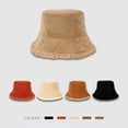 thumbnail image 2 of CoCopeanut Topi Ember Korduroi Reversibel Topi Wol Domba Musim Dingin untuk Wanita Pria Topi Pancing Panama Topi Nelayan Atas Datar Topi Mode Baru, 2 of 6
