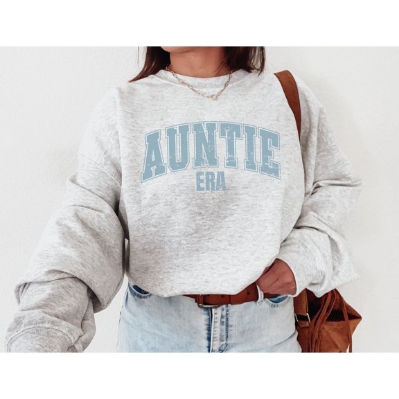 Velto Auntie Era Auntie Sweatshirt Gift for Aunts Retro Aunt Sweatshirt Reveal for Aunt Aunt Era Sweatshirt For Cool Aunt All Size S-5XL