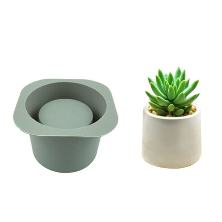 Lightning Deals of Today 2022 Botrong Cement Flower Pot Glue Mold DIY Succulent Flower Pot Square Round Flower Pot Silicone Mold Clearance Under 5