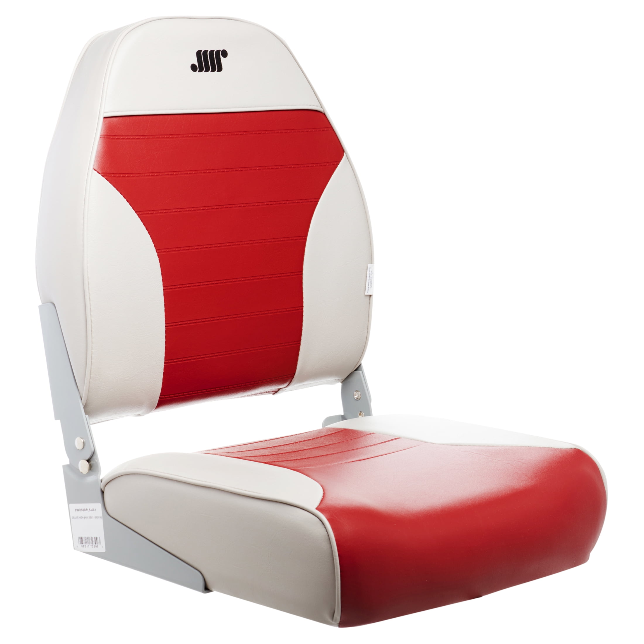 High Back Boat Seat Grey/Red 21.00 x 17.00 x 21.25 In Wise Standard 