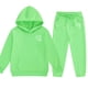 thumbnail image 4 of Sudadera con capucha larga con estampado pequeño en forma de corazón para niños y pantalones deportivos con lazo en las piernas, conjunto deportivo informal de dos piezas con forro polar para mayor ca, 4 of 4