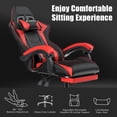 thumbnail image 4 of Bigzzia Gaming Chair with Footrest, Ergonomic Game Chair with Lumbar Support & Headrest, Height Adjustable with 360°Swivel Wheels, Red, 4 of 9