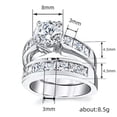 thumbnail image 2 of EOEMY Women Luxury Cubic Zircon Ring 925 Silver Wedding Jewelry Gift Sz 6-10-8, 2 of 5