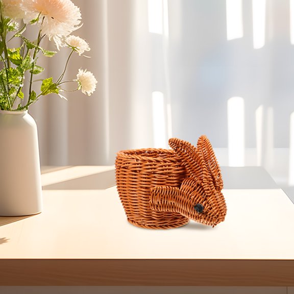 ETEREAUTY Light Brown Woven Basket for Home Storage and Stylish Organization, Cute Decorative Container