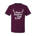 thumbnail image 2 of Wild Bobby, Best Buckin Dad Ever Funny Hunting, Father's Day, Men Graphic Tees, Maroon, X-Large, 2 of 3