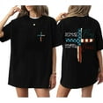 thumbnail image 2 of Unisex Patriotic Christian T-Shirt, “Stand for the Flag, Kneel for the Cross” Double-Sided 4th of July Graphic Tee, Cotton Crew Neck Shirt, Sizes S–5XL, 2 of 7
