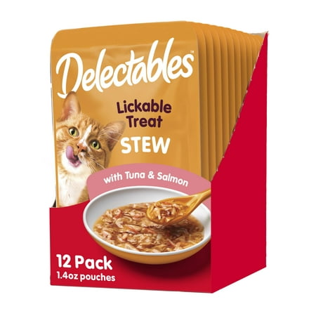 UPC: 0032700129484 | Hartz Delectables Stew Lickable Wet Cat Treat – Tuna & Salmon 1.4oz (12 Pack)