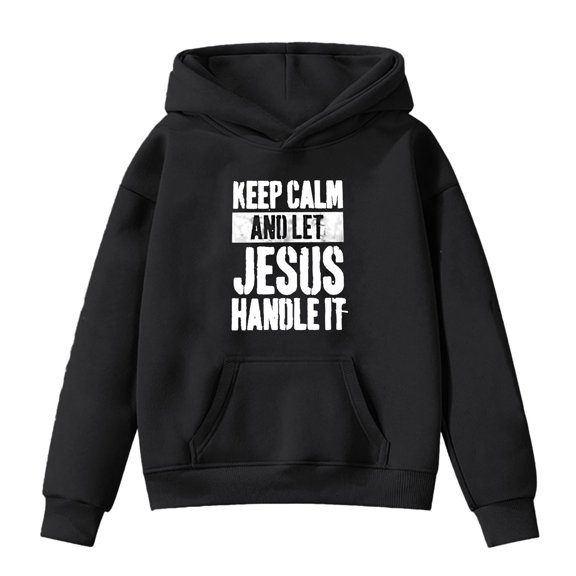 Big Girl Hoodie Letter Print Long Sleeve Hoodies Fall Fashion Clothing Size 10-11T ,Black
