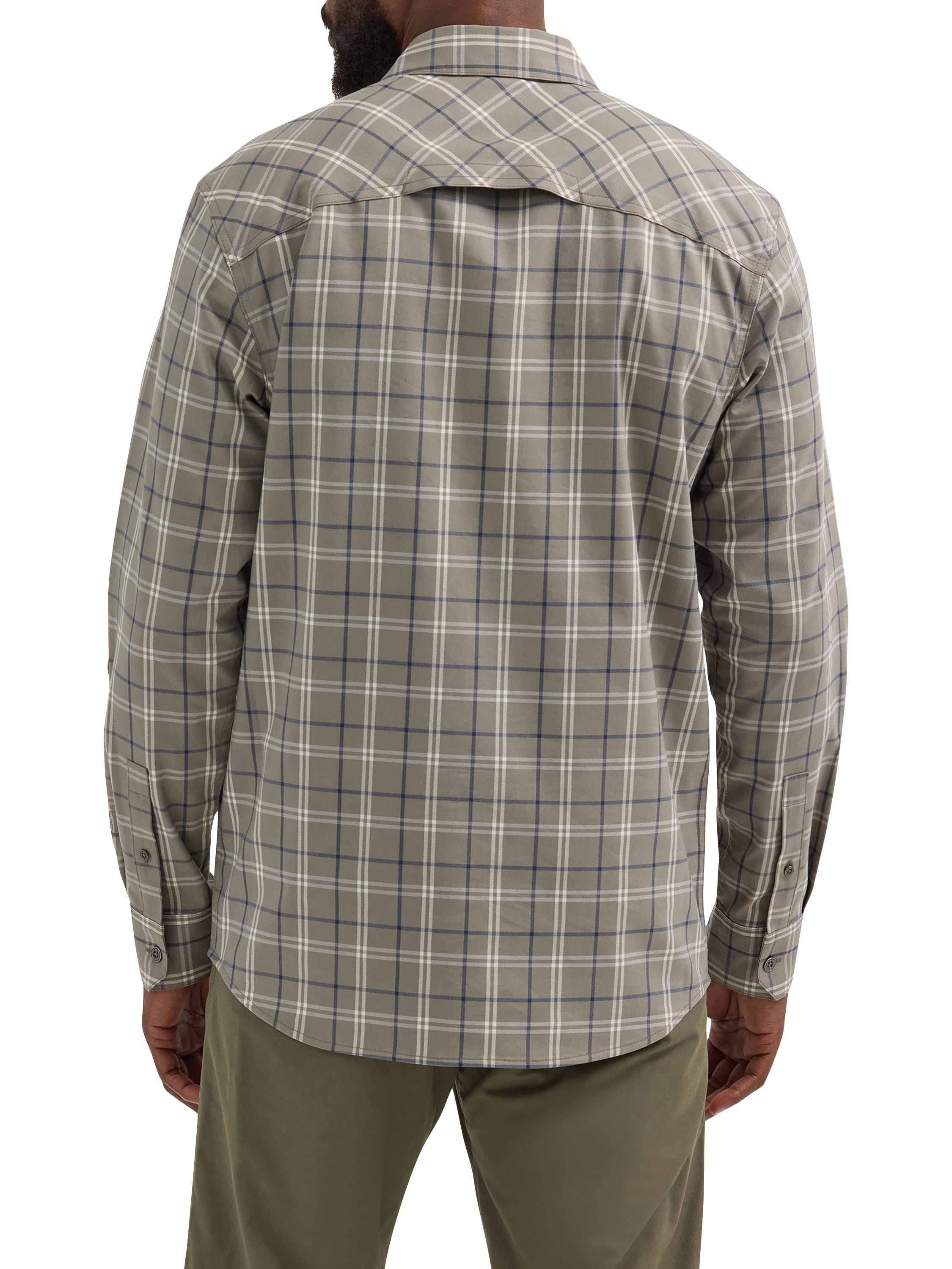 Wrangler® Men's Outdoor Long Sleeve Shirt with UPF 30+ Protection, Sizes S-5XL