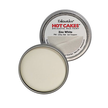 UPC: 0813043013346 | Enkaustikos Hot Cake Encaustic Wax Paint  1.5 oz. Tin  Zinc White (French)