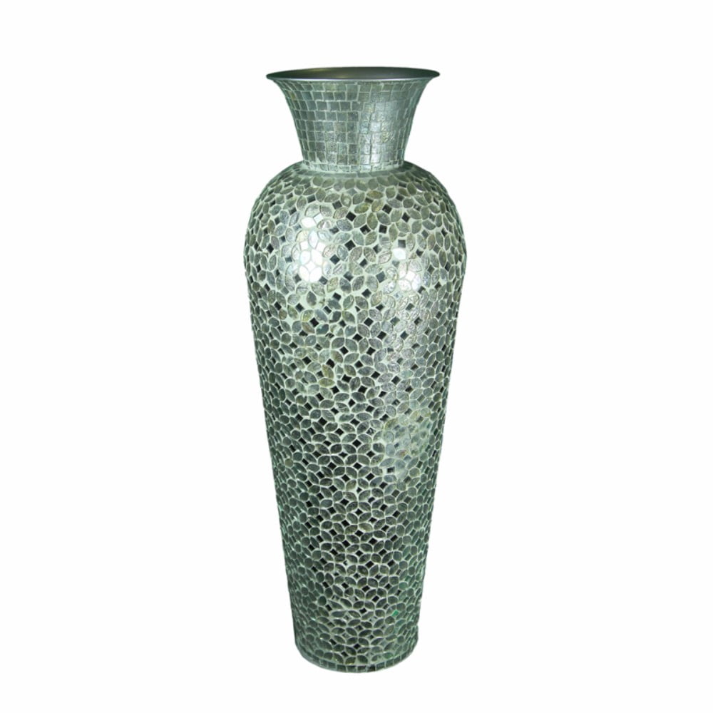 Lustrous Mosaic Vase, Silver