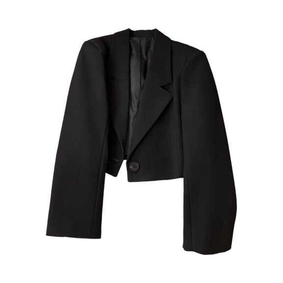 Crgrtght Women Button Collared Long Sleeve Slim Blazer Jacket Casual Loose Suit Jacket Fashion Work Business Office, Black XXL