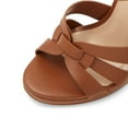 thumbnail image 4 of FSJ Women Stylish Strappy Round Open Toe Ankle Strap Sandals Platform Stilettos High Heel Formal Events Parties Shoes Size 9.5 Brown, 4 of 4