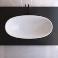 thumbnail image 5 of MEDUNJESS 61" Freestanding Solid Surface Resin Stone Bathtub, Modern Design Stand Alone Tub Soaking Tub with Overflow and Pop up Drain, Matte White, 5 of 8