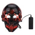 thumbnail image 2 of Máscara decorativa para cosplay, máscara de luz LED eléctrica con forma de calavera, máscara facial con luz LED, compacta y ligera, 2 of 8