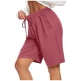 thumbnail image 2 of Shorts for Women Women's Sports Comfortable Elastic Waist Drawstring Shorts Womens Shorts Clearance! Pink L, 2 of 5