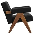 thumbnail image 3 of Armchair Accent Chair, Black, Fabric, Wood, Living Kitchen Cafe Bistro Hospitality Restaurant, Modern Contemporary HB36180, 3 of 9