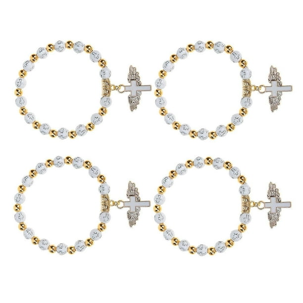Kids Bracelets 4Pcs Gilding Cross Wings Design Wrist Bands For Children Elegant Style Daily Use Accessories