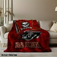 thumbnail image 5 of 1pc Tampa Bay Team Spirit Throw Blanket - Official  Colors (Red, Black, Golden, White) - Ultra-Soft Flannel Bedspread, Couch Cover, Game Day Decor - Perfect Gift for  Fans - All-Season Use for Home,, 5 of 9