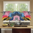 thumbnail image 4 of Yayeee Kitchen Curtains Tier Set of 2 Light Filtering 57"x36" Over Sink Window Panels, Stripes Pattern, 4 of 7