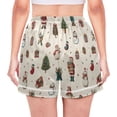 thumbnail image 2 of Women's Silk Pajama Shorts Christmas Themed Patterns Pajama Shorts Women's Casual Pajama Shorts with Pockets, 2 of 6