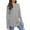Gray, variant on WREESH Womens Fashion Tunic Top Casual Crewneck Solid Color Pullover Loose Fit Long Sleeve Tops Long T-Shirt Thumb Top Gray