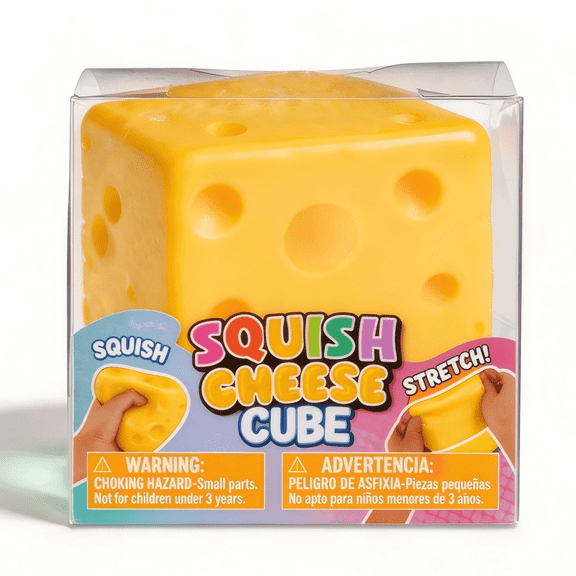 Yanxiao Squishy Sugar Cheese Toy, 3" Cheese Squishy Stress Ball, Sensory Squeeze Toys with Super Solid Squish, Mother's Day Gift Ideas, Yellow