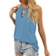 thumbnail image 4 of Gibobby Top informal de verano para mujer, camiseta sin mangas hueca, camisetas de Color sólido, camisetas sin mangas a la , camiseta sin mangas(Azul,XG), 4 of 5