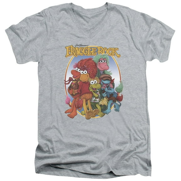 Fraggle Rock - Group Hug - Slim Fit V Neck Shirt - XX-Large