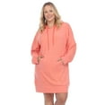 thumbnail image 2 of White Mark Plus Size Hooded Pullover Kangaroo Pocket Fleeced Textured Cozy Sweatshirt Dress, 2 of 5