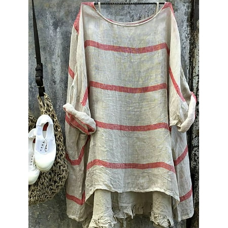 - Women Plus Size Summer Blouse Tunic Holiday Ladies Cotton Linen T-shirt Tops