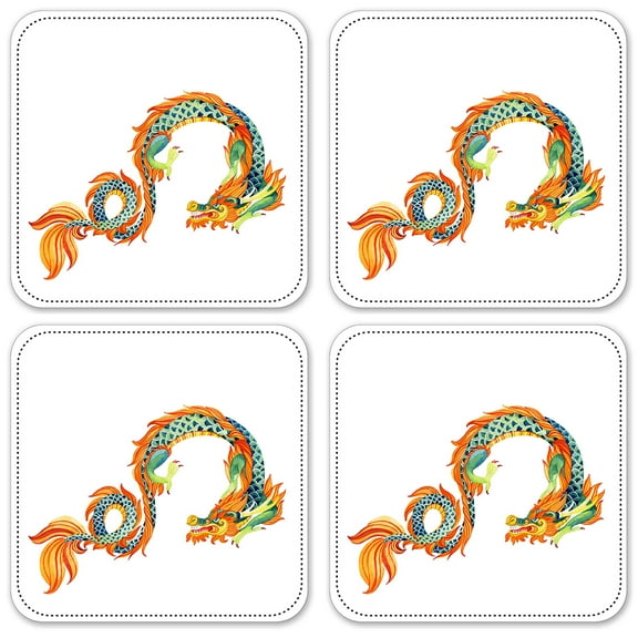 Vinyl Drink Coasters - Set of 4 - Year of the Dragon