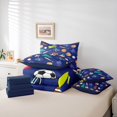 thumbnail image 6 of Homewish Football Baseball Game 7 Pieces Bedding Comforter Set,Rugby Sport Theme Full Bedding Set,Deepblue Helmet Fitted Sheet Flat Sheet For Boys Kids,Breathable Home Decor Reversible, 6 of 8