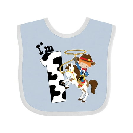 

Inktastic I m One-cowboy Riding Horse Birthday Boys Baby Bib