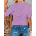 thumbnail image 3 of MURMUREY Womens Short Sleeve Sweaters Tops Crewneck Ribbed Pullover Shirt Soft Lightweight Slim Fit Knit Sweater Blouse, 3 of 4