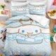 thumbnail image 1 of Juego de cama de dibujos animados de Anime Sanrio, edredón Kawaii Cinnamoroll, funda nórdica, funda de almohada, juego de cama para niños y niñas, Twin King Size, 1 of 4