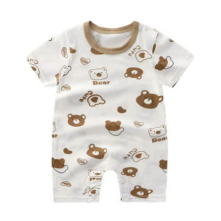 

High-Quality Summer Newborn Baby Clothes: Cartoon Cotton Short Sleeve Rompers for Infant Boys and Girls. Comfortable Thin Pajodyssuit for Toddlers. Perfect for Newborns!