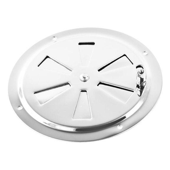 MARINE CITY 304 Stainless Steel Round Louver Vent Cover - Cabin Ventilation Plate Butterfly Air Vent Grill Plate with Side Knob 5 Inches Diameter - Ideal for Marines, Ships and Yachts